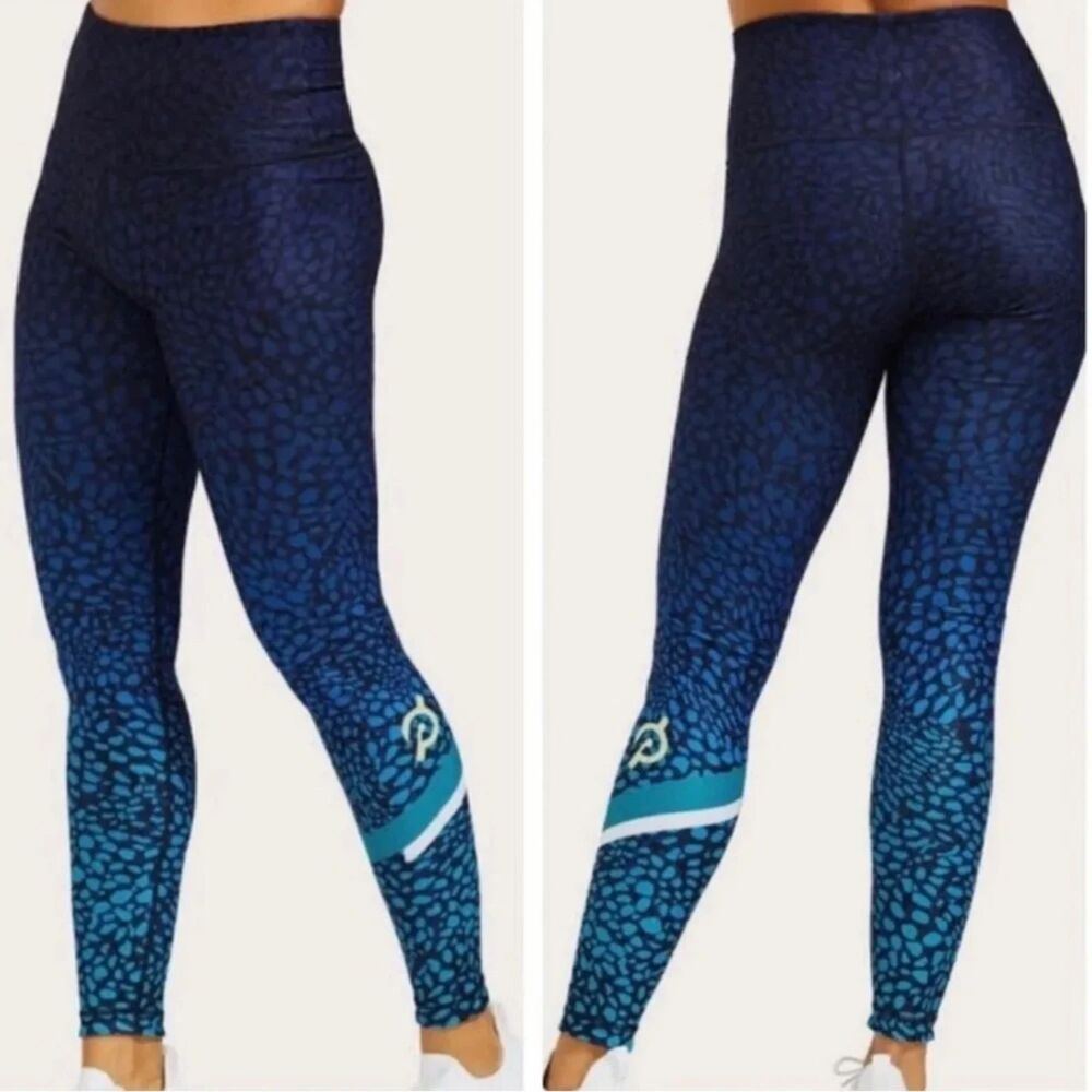 Peloton WITH Animal Print Wild Kite Leggings Sz M Workout Gym Running Cycling